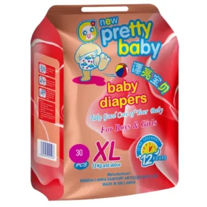 Pretty Baby Disposable Diapers XL 30 Pcs | 12-Hour Leak-Proof | NMRA Approved | Sri Lanka